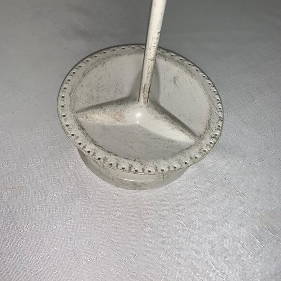 White Metal Jewelry Tree Holder With Accent & Swirl Design - Picture 5 of 8